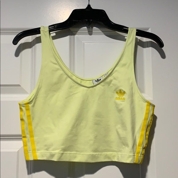 adidas yellow crop top